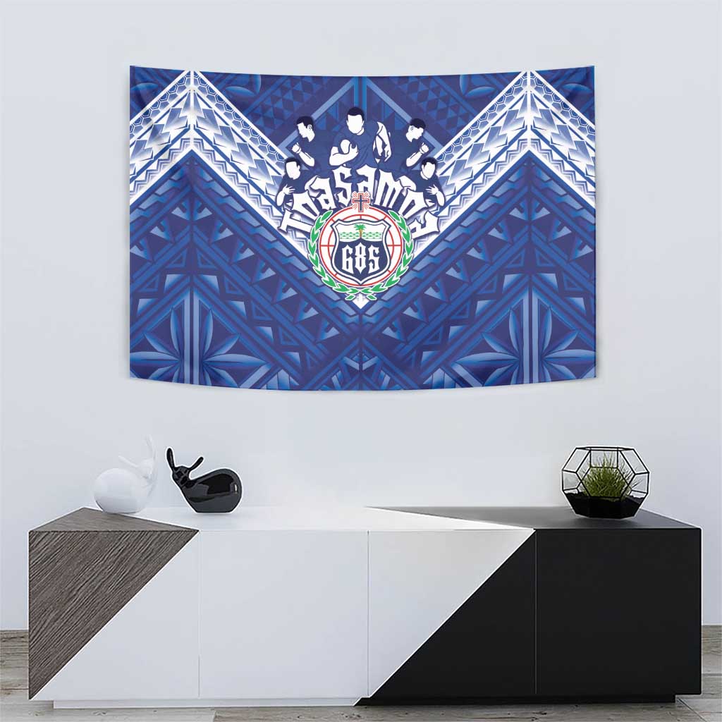 Toa Samoa Rugby Tapestry Samoan Pride With Tribal Pattern - Polynesian Pride