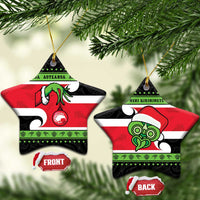 New Zealand Funny Christmas Ceramic Ornament Maori Tiki