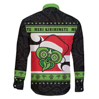 New Zealand Funny Christmas Family Matching Off The Shoulder Long Sleeve Dress and Hawaiian Shirt Maori Tiki