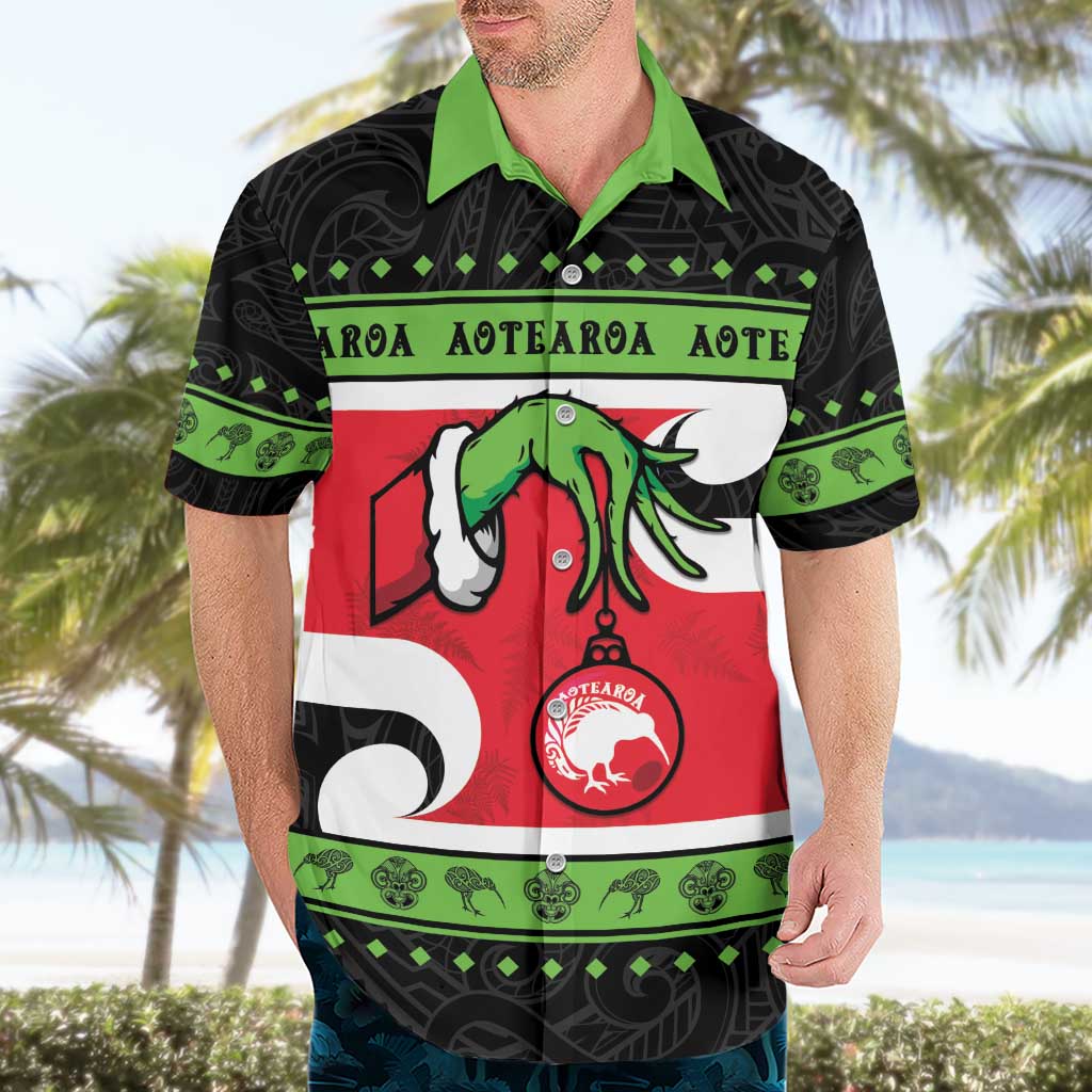 New Zealand Funny Christmas Hawaiian Shirt Maori Tiki