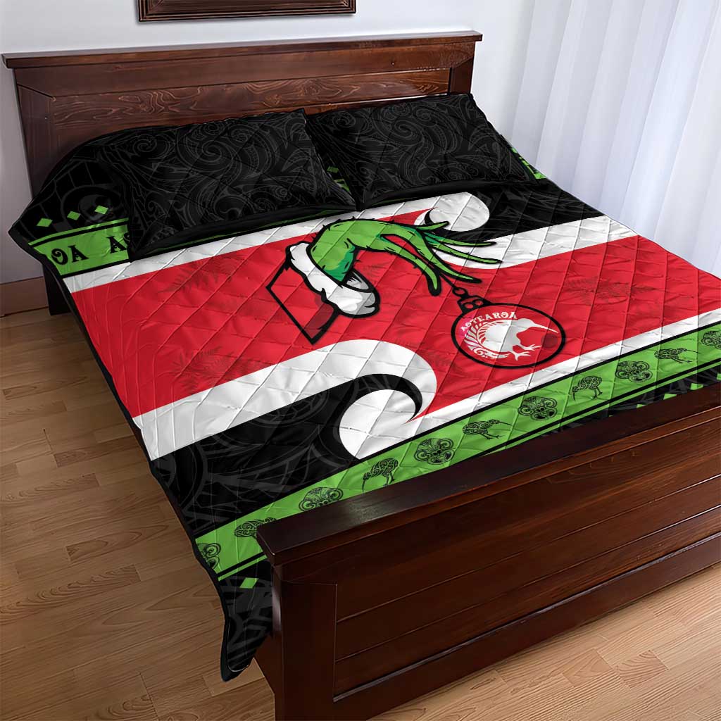 New Zealand Funny Christmas Quilt Bed Set Maori Tiki