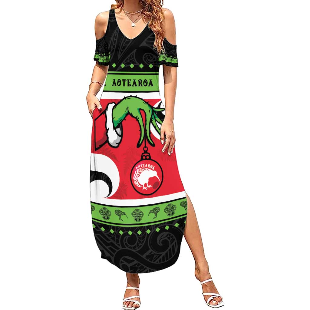 New Zealand Funny Christmas Summer Maxi Dress Maori Tiki LT05