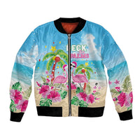 Hawaii Christmas Bomber Jacket Deck The Palms Holiday Flamingos