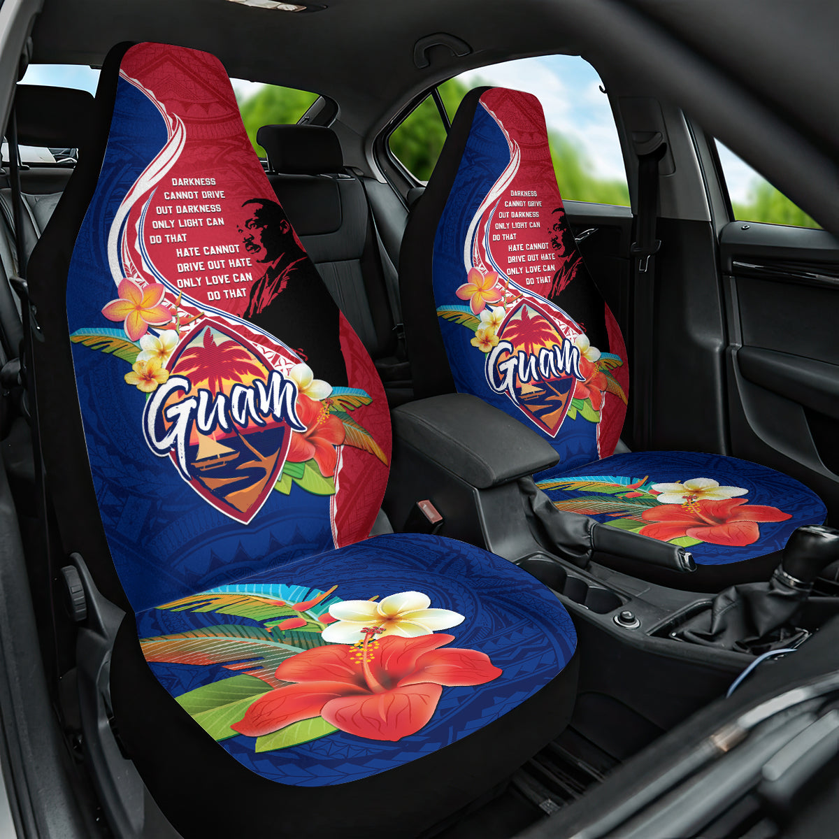 Guam Martin Luther King Jr Day Car Seat Cover LT05 One Size Red - Polynesian Pride