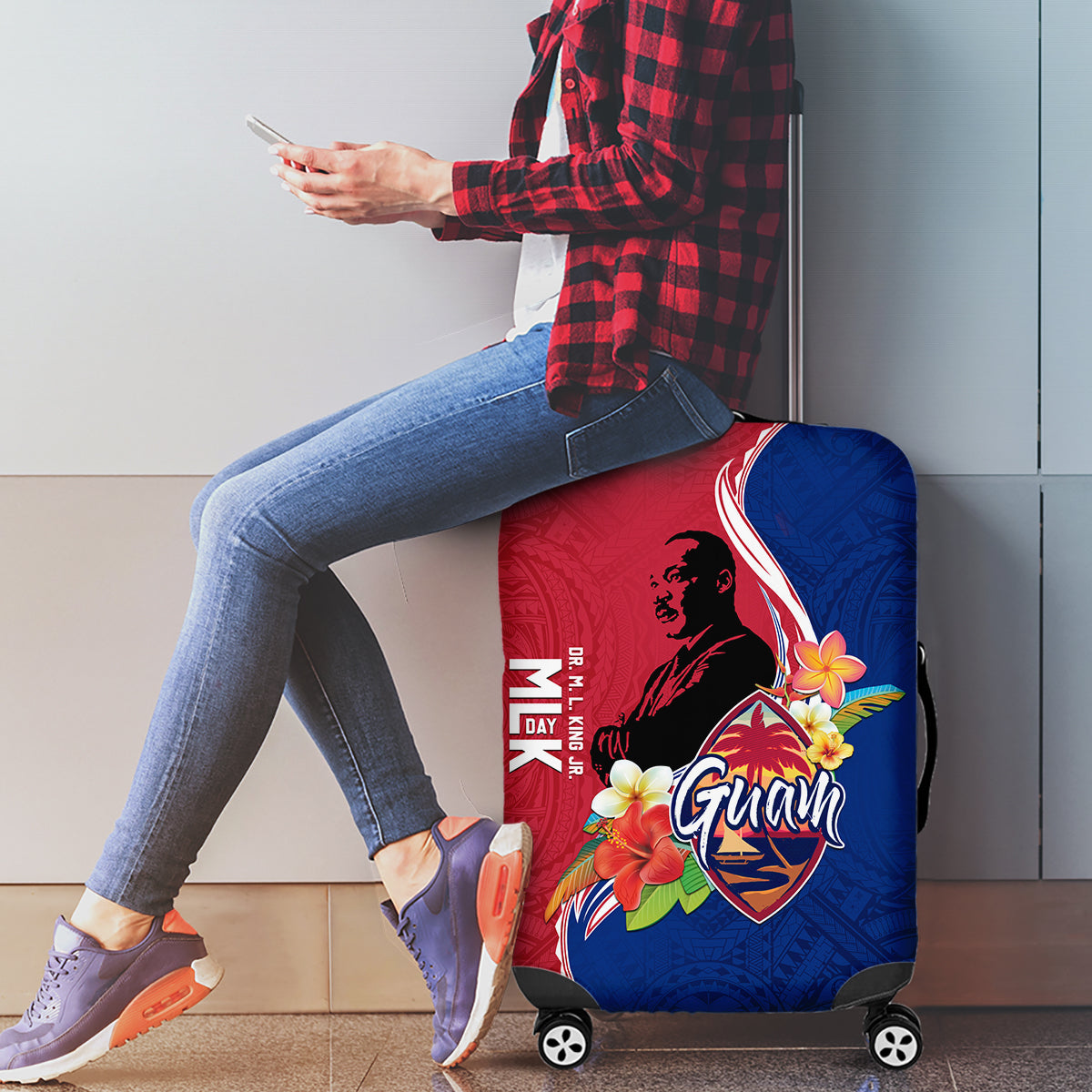 Guam Martin Luther King Jr Day Luggage Cover LT05 - Polynesian Pride