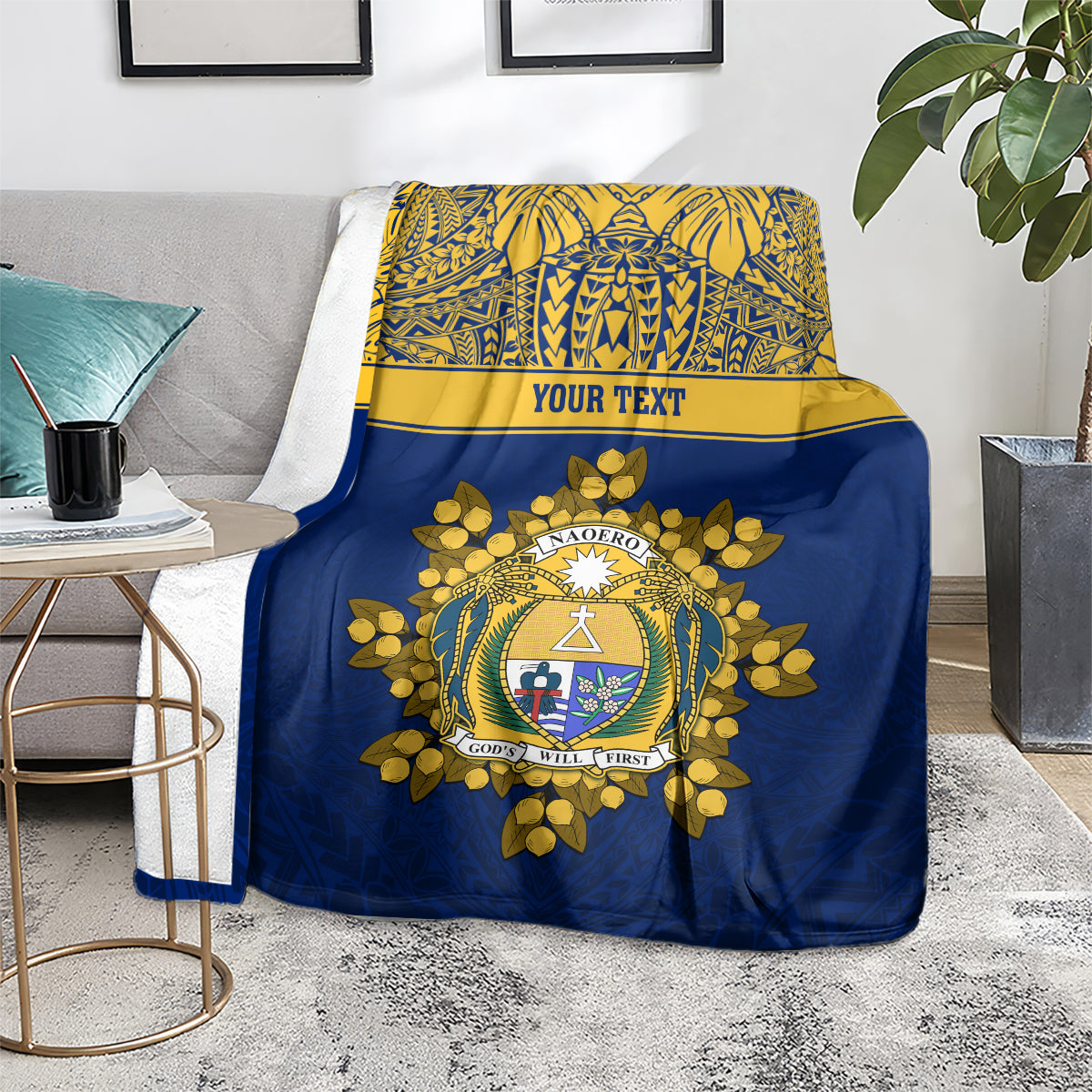 Repubrikin Naoero Independence Day Blanket Tamanu With Coat Of Arms LT05 - Polynesian Pride