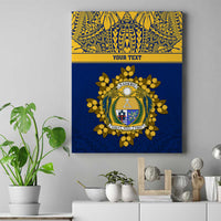 Repubrikin Naoero Independence Day Canvas Wall Art Tamanu With Coat Of Arms LT05 Yellow - Polynesian Pride