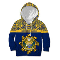 Personalised Repubrikin Naoero Independence Day Kid Hoodie Tamanu With Coat Of Arms LT05 Hoodie Yellow - Polynesian Pride