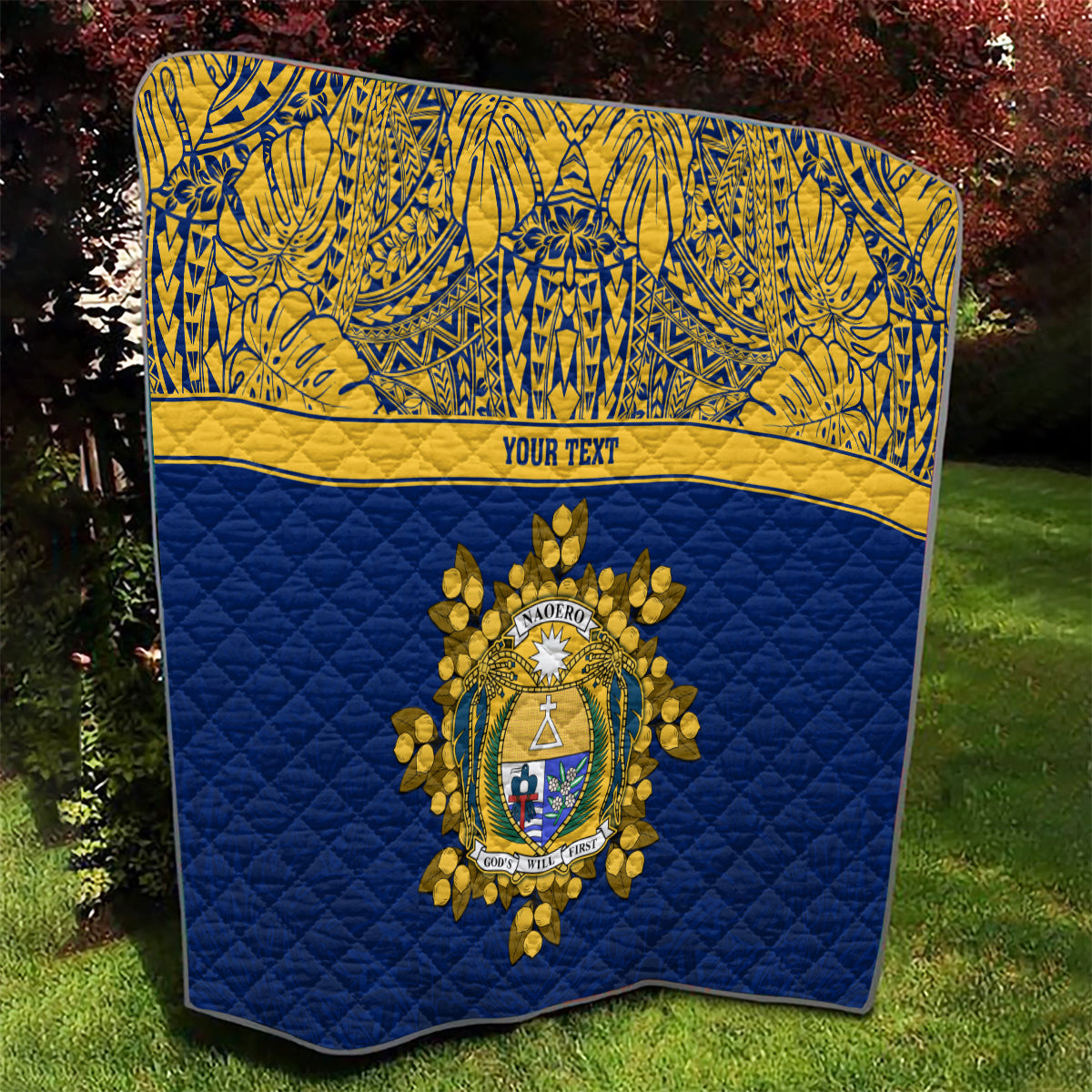 Repubrikin Naoero Independence Day Quilt Tamanu With Coat Of Arms LT05 - Polynesian Pride