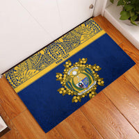 Repubrikin Naoero Independence Day Rubber Doormat Tamanu With Coat Of Arms LT05 Yellow - Polynesian Pride