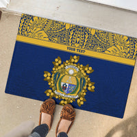 Repubrikin Naoero Independence Day Rubber Doormat Tamanu With Coat Of Arms LT05 - Polynesian Pride