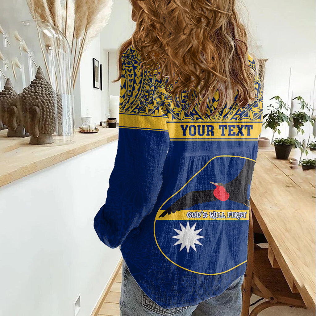 Personalised Repubrikin Naoero Independence Day Women Casual Shirt Tamanu With Coat Of Arms LT05 - Polynesian Pride