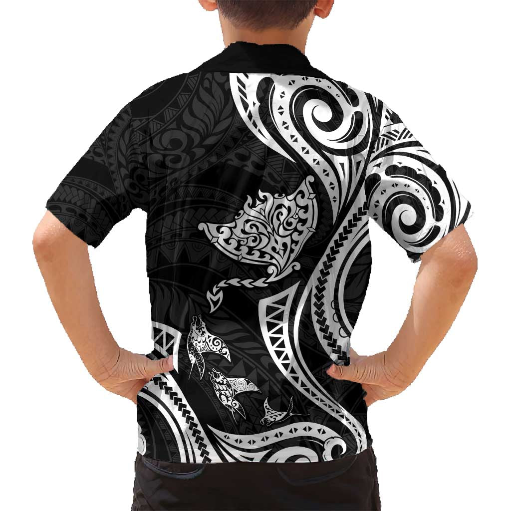 Hawaii Manta Ray Family Matching Summer Maxi Dress and Hawaiian Shirt Polynesian Art Tattoo LT05 - Polynesian Pride