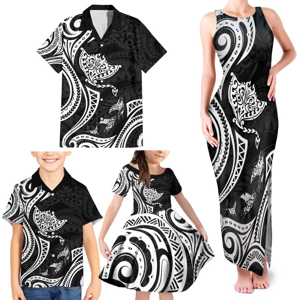 Hawaii Manta Ray Family Matching Tank Maxi Dress and Hawaiian Shirt Polynesian Art Tattoo LT05 - Polynesian Pride