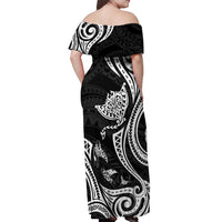 Hawaii Manta Ray Off Shoulder Maxi Dress Polynesian Art Tattoo LT05 - Polynesian Pride