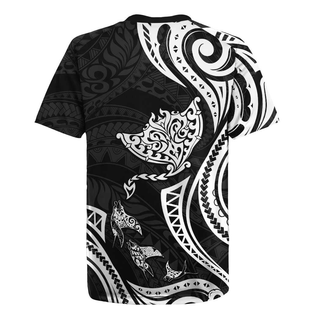 Hawaii Manta Ray Rugby Jersey Polynesian Art Tattoo