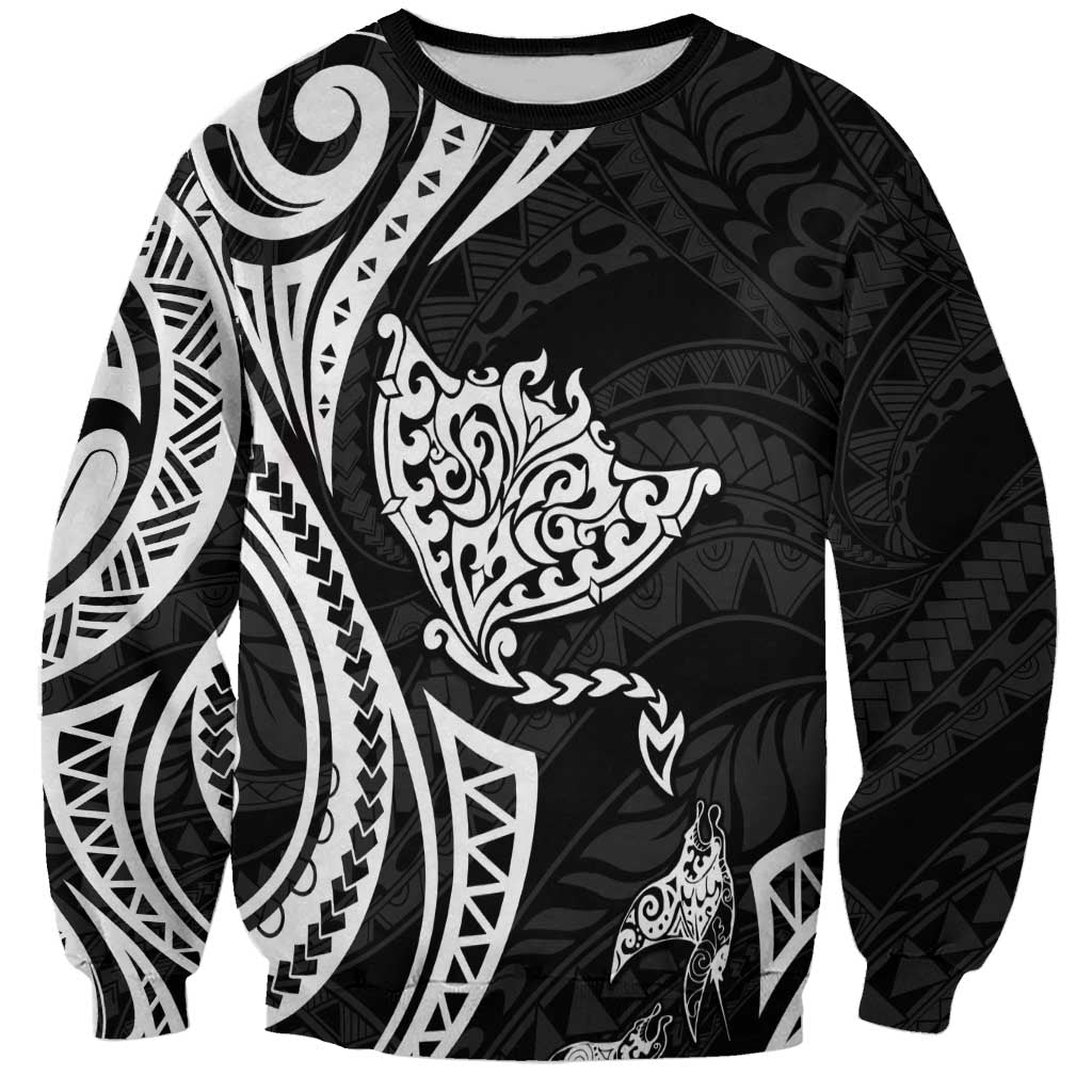 Hawaii Manta Ray Sweatshirt Polynesian Art Tattoo