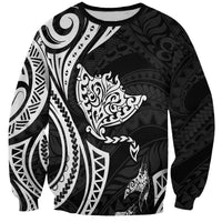 Hawaii Manta Ray Sweatshirt Polynesian Art Tattoo