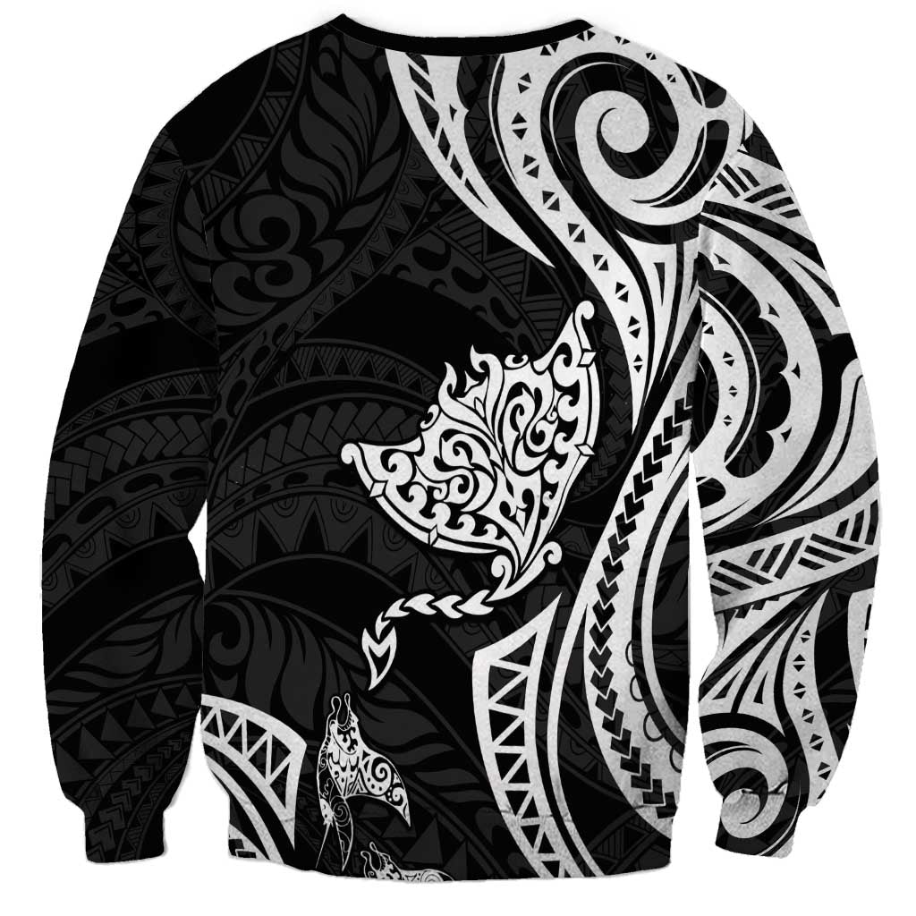 Hawaii Manta Ray Sweatshirt Polynesian Art Tattoo