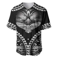Hawaiian Hawk Baseball Jersey Polynesian Pattern Style LT05 Black - Polynesian Pride