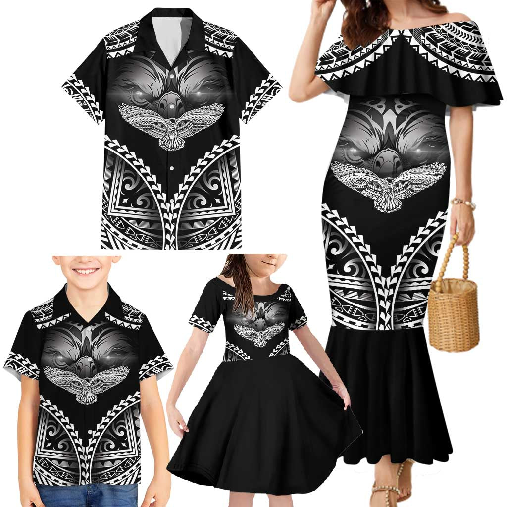 Hawaiian Hawk Family Matching Mermaid Dress and Hawaiian Shirt Polynesian Pattern Style LT05 - Polynesian Pride