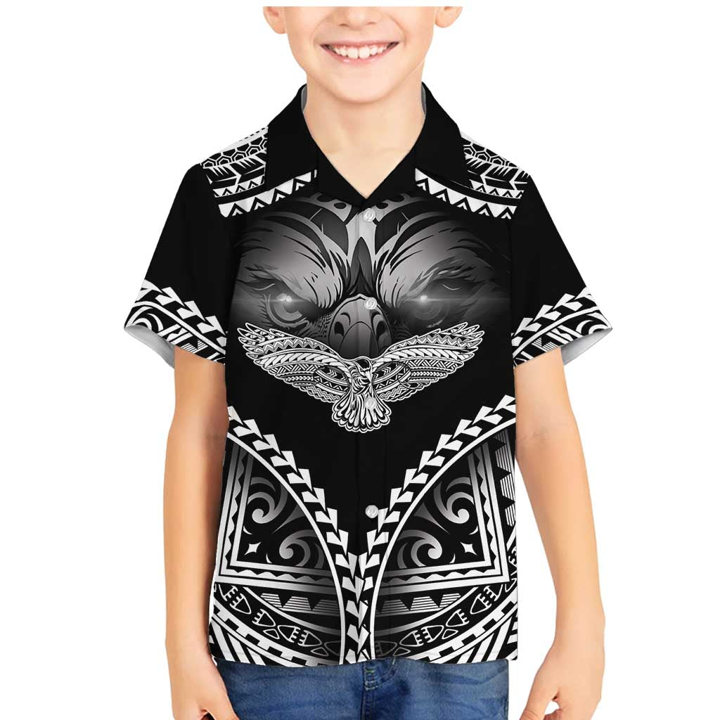 Hawaiian Hawk Family Matching Mermaid Dress and Hawaiian Shirt Polynesian Pattern Style
