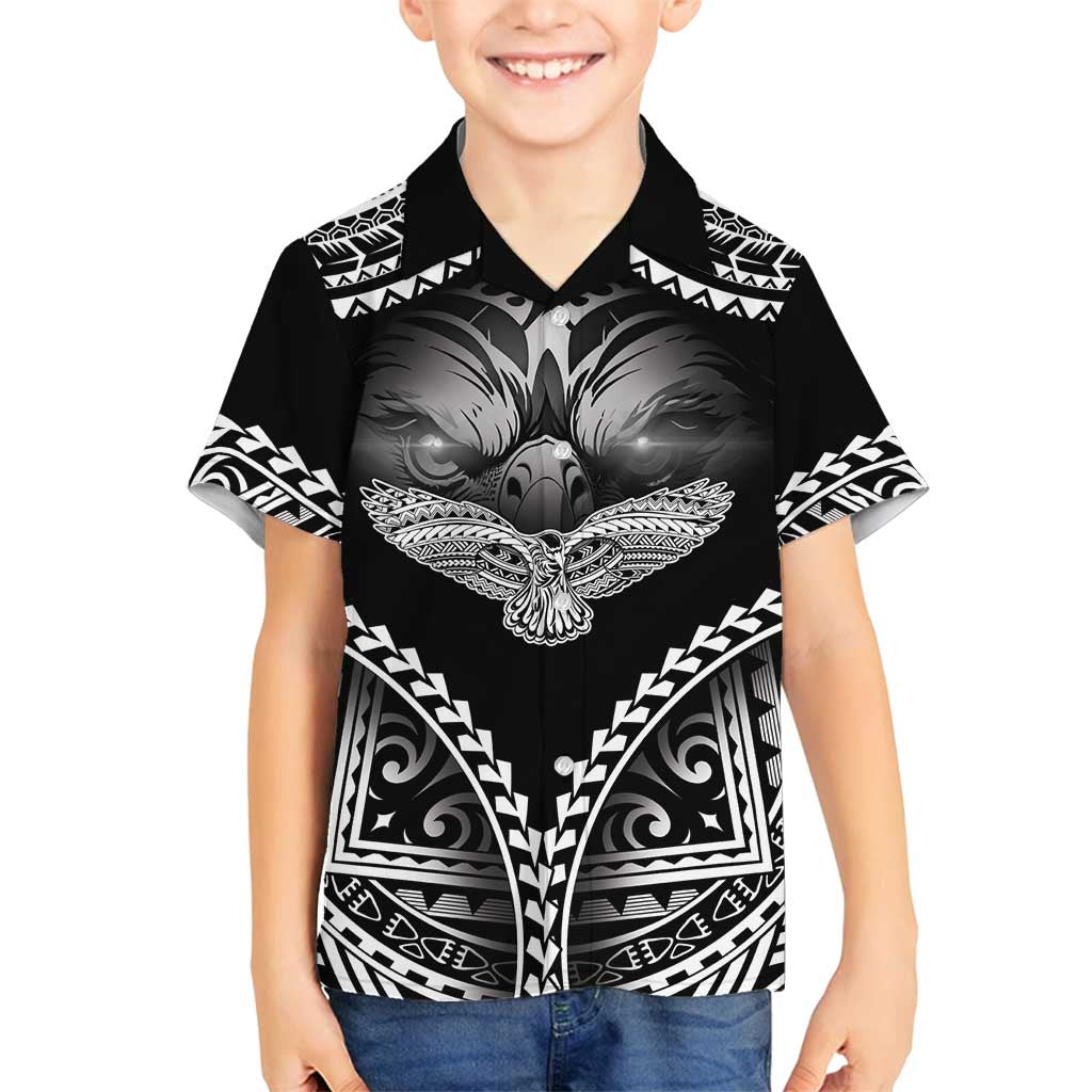 Hawaiian Hawk Family Matching Puletasi and Hawaiian Shirt Polynesian Pattern Style