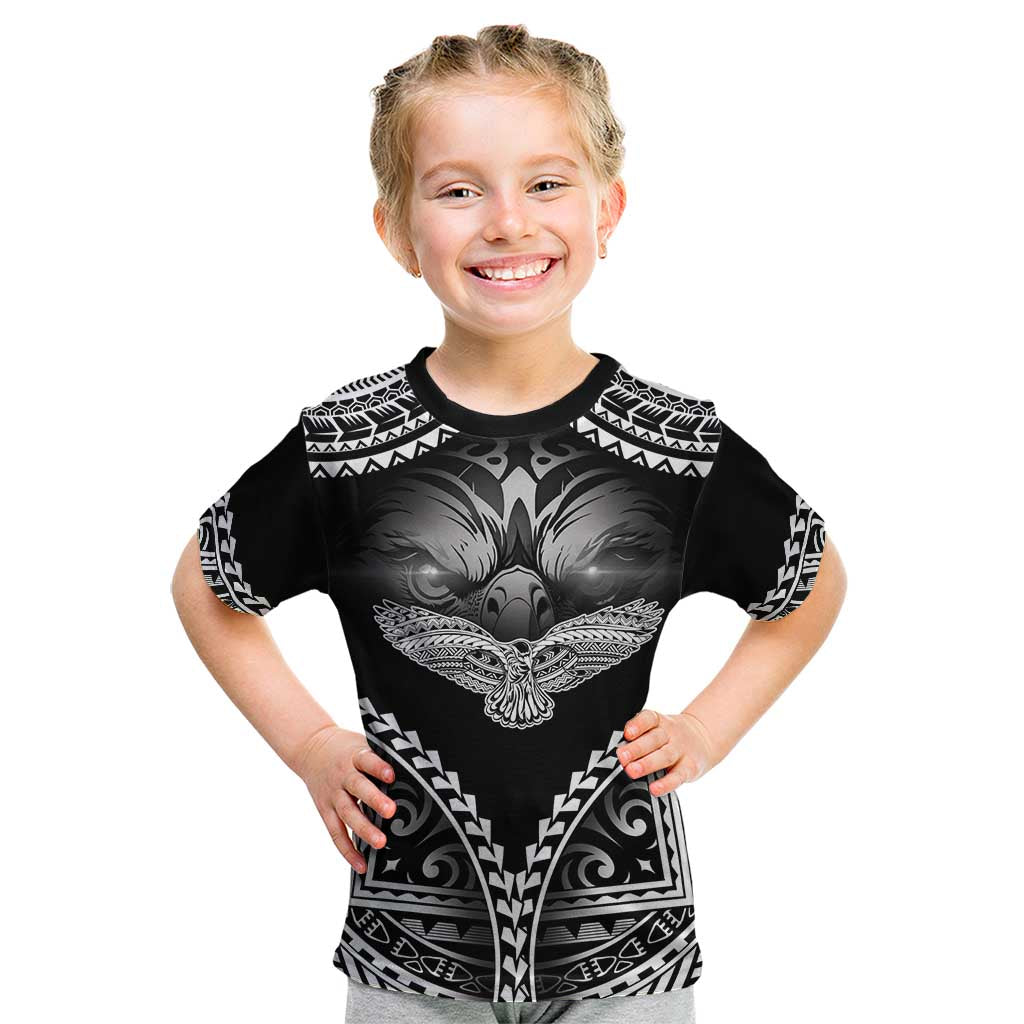 Hawaiian Hawk Kid T Shirt Polynesian Pattern Style LT05 Black - Polynesian Pride