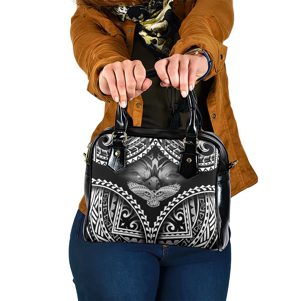 Hawaiian Hawk Shoulder Handbag Polynesian Pattern Style LT05 One Size Black - Polynesian Pride