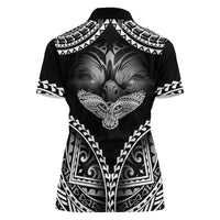Hawaiian Hawk Women Polo Shirt Polynesian Pattern Style