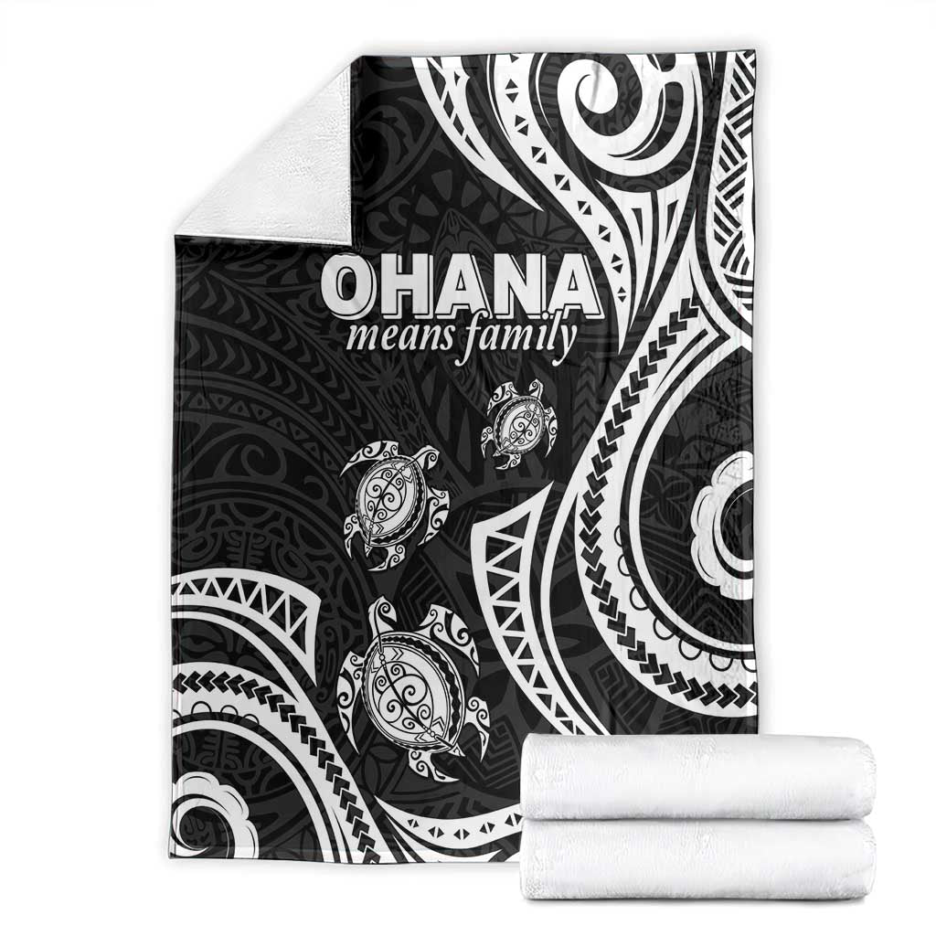 Hawaii Ohana Means Family Blanket Sea Turtle Polynesian Style