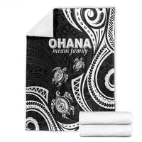 Hawaii Ohana Means Family Blanket Sea Turtle Polynesian Style