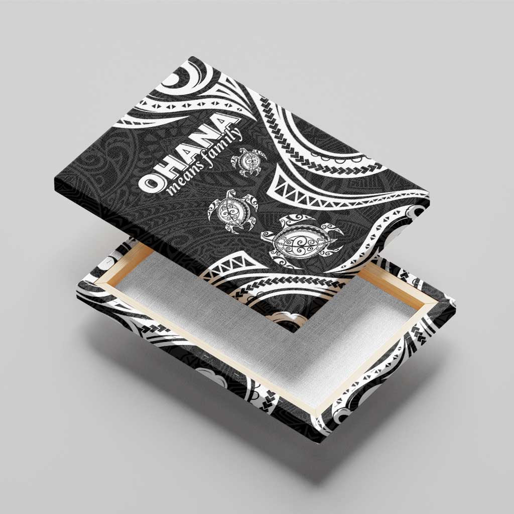 Hawaii Ohana Means Family Canvas Wall Art Sea Turtle Polynesian Style