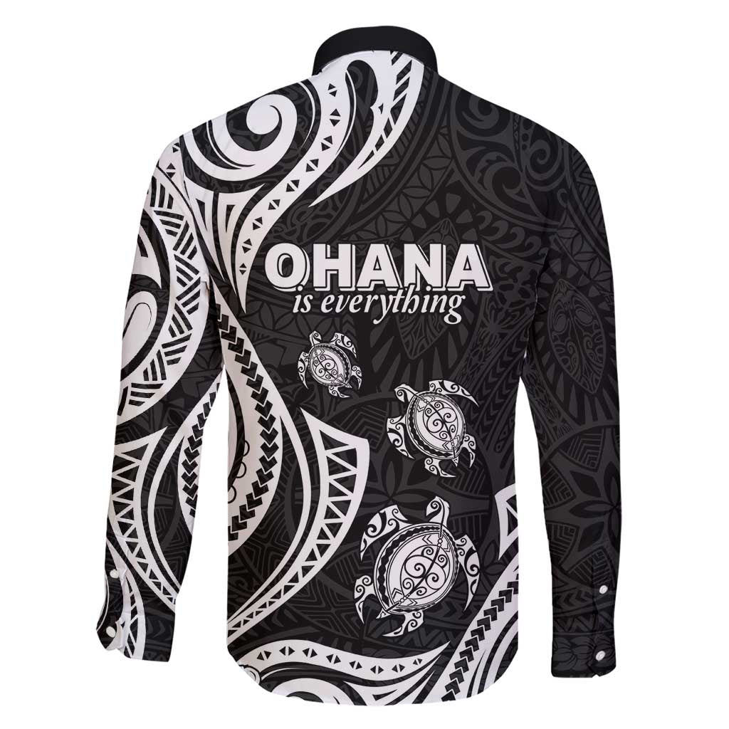 Hawaii Ohana Means Family Family Matching Short Sleeve Bodycon Dress and Hawaiian Shirt Sea Turtle Polynesian Style