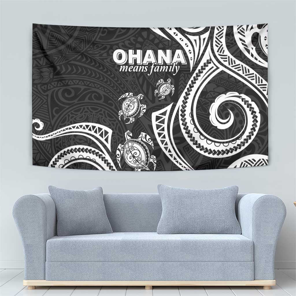 Hawaii Ohana Means Family Tapestry Sea Turtle Polynesian Style