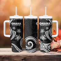 Hawaii Ohana Means Family Tumbler With Handle Sea Turtle Polynesian Style