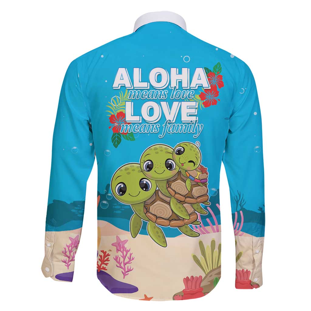 Ohana Hawaii Family Matching Tank Maxi Dress and Hawaiian Shirt Kawaii Family Turtle