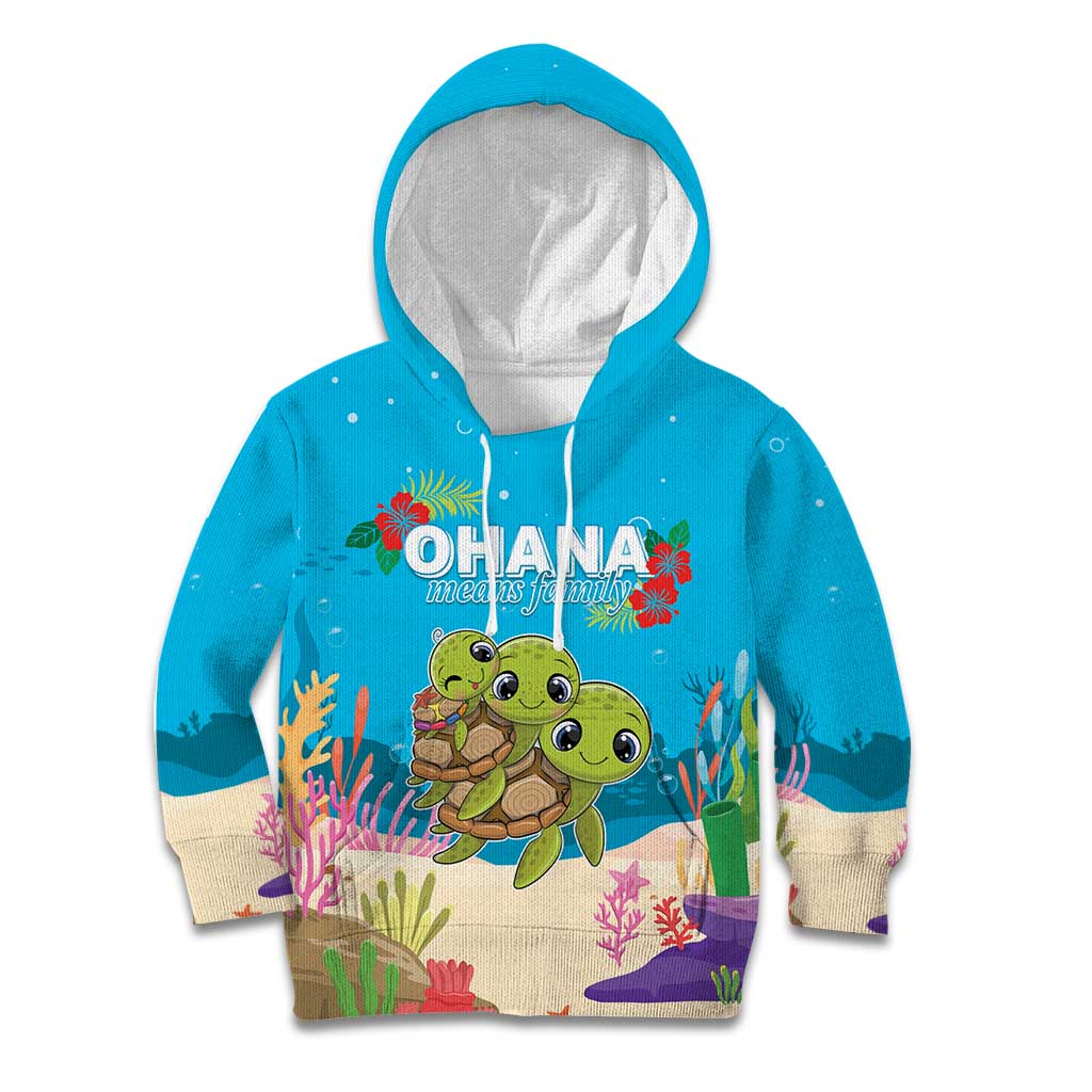 Ohana Hawaii Kid Hoodie Kawaii Family Turtle