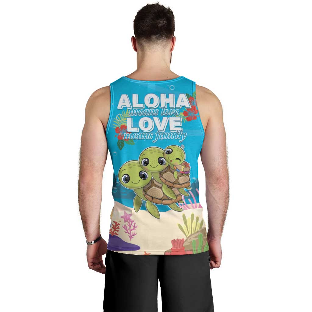 Ohana Hawaii Men Tank Top Kawaii Family Turtle