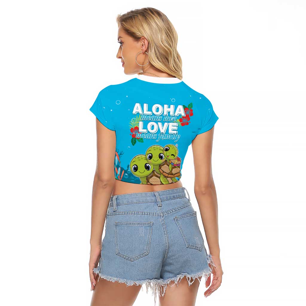 Ohana Hawaii Raglan Cropped T Shirt Kawaii Family Turtle