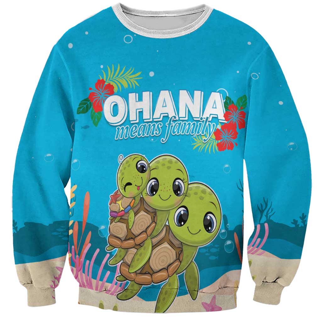 Ohana Hawaii Sweatshirt Kawaii Family Turtle