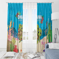 Ohana Hawaii Window Curtain Kawaii Family Turtle