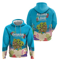 Ohana Hawaii Zip Hoodie Kawaii Family Turtle