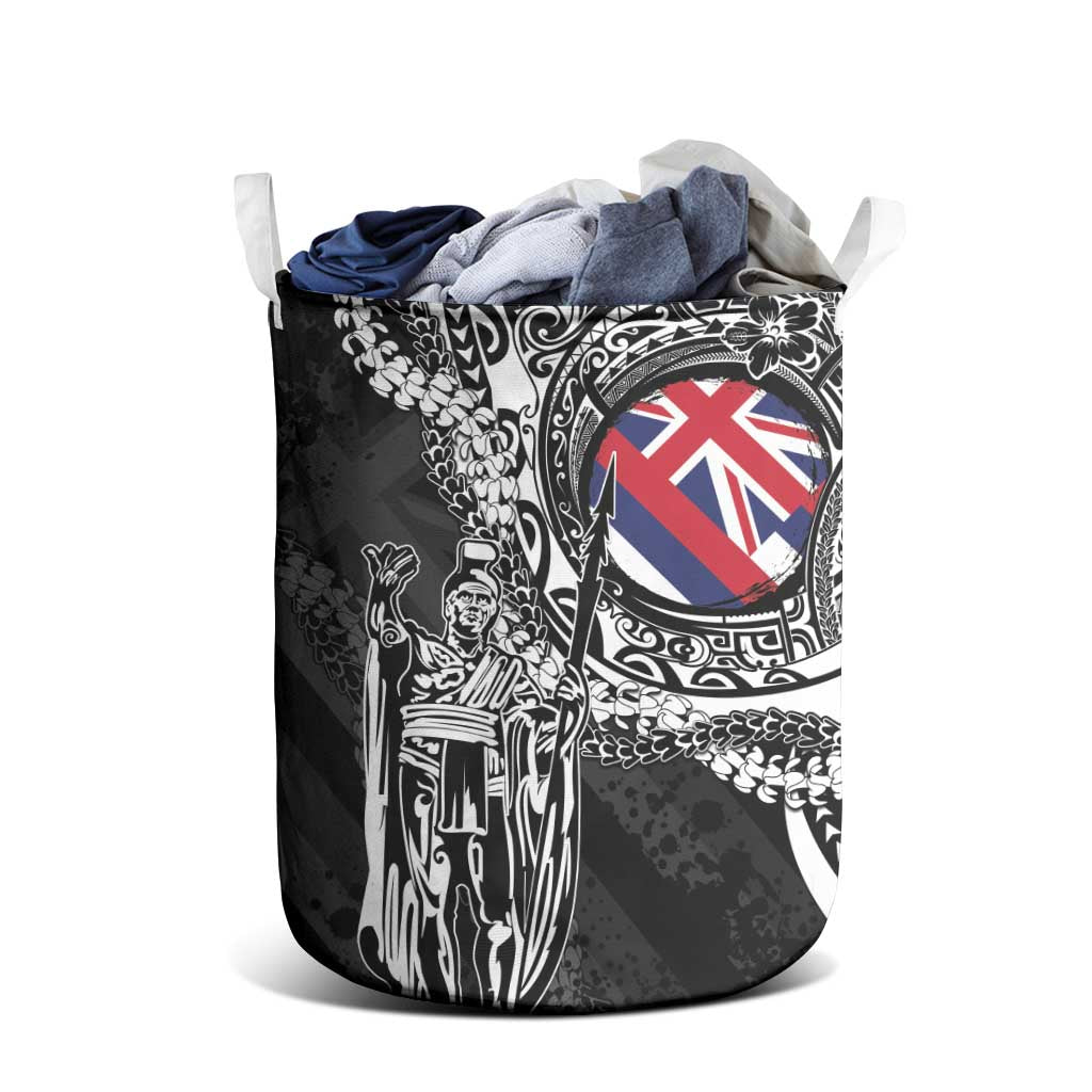 Hawaii King Flag Laundry Basket Hawaiian Maile Lei - Polynesian Pride
