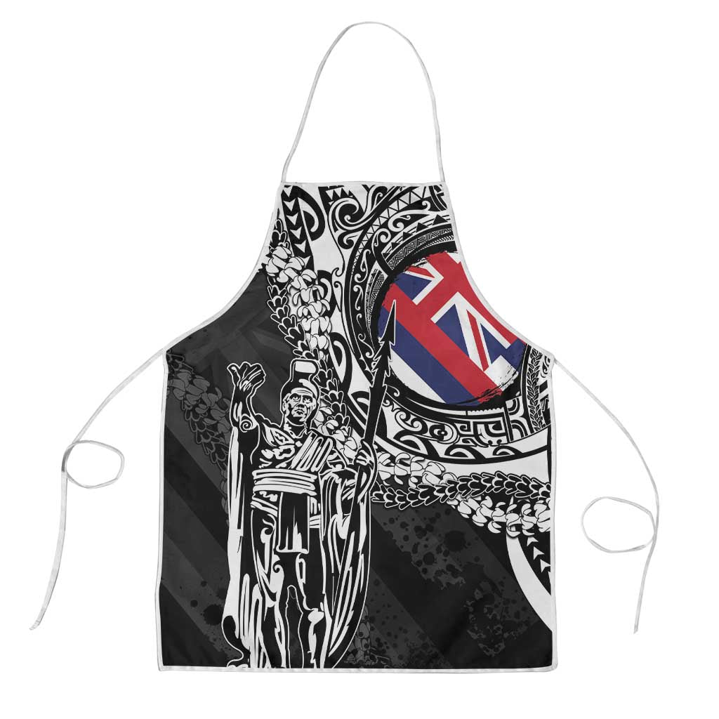 Hawaii King Flag Apron Hawaiian Maile Lei LT05 Black - Polynesian Pride