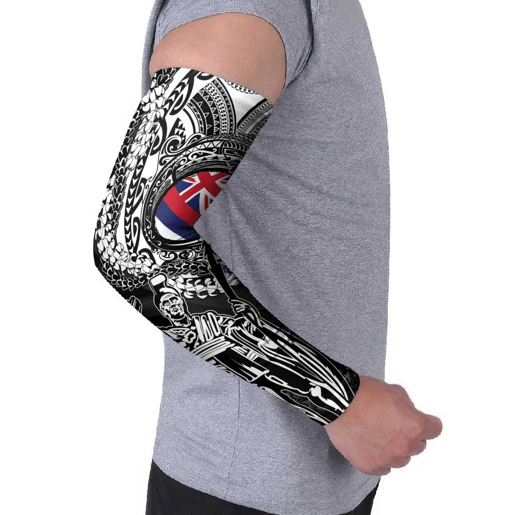 Hawaii King Flag Arm Sleeves Hawaiian Maile Lei - Polynesian Pride