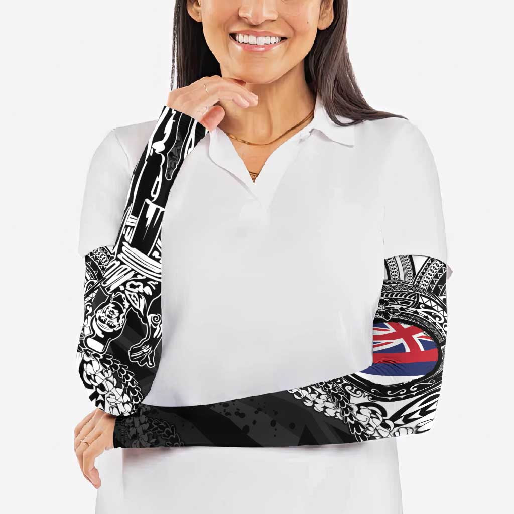 Hawaii King Flag Arm Sleeves Hawaiian Maile Lei - Polynesian Pride