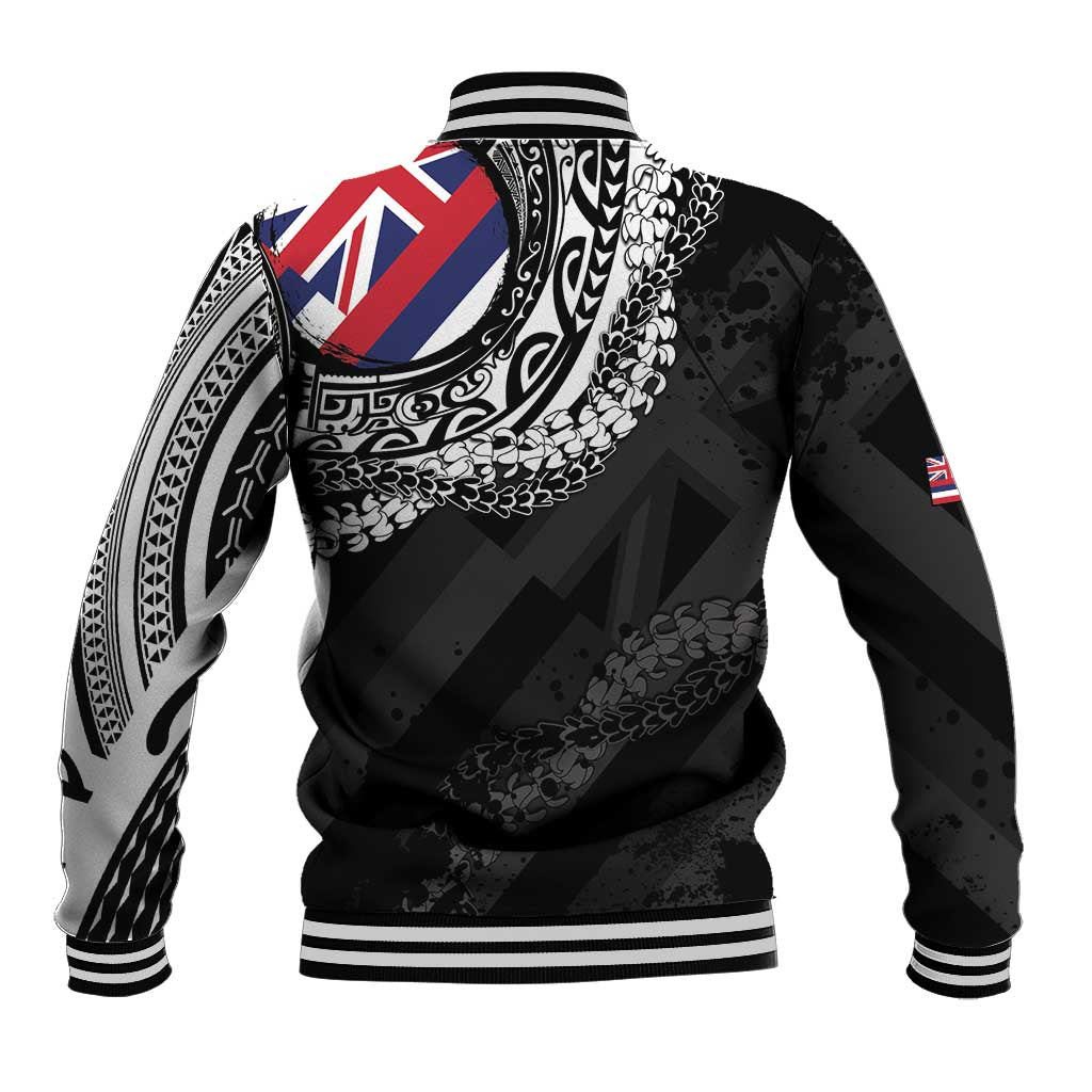 Hawaii King Flag Baseball Jacket Hawaiian Maile Lei - Polynesian Pride