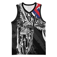 Hawaii King Flag Basketball Jersey Hawaiian Maile Lei - Polynesian Pride