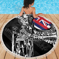 Hawaii King Flag Beach Blanket Hawaiian Maile Lei - Polynesian Pride